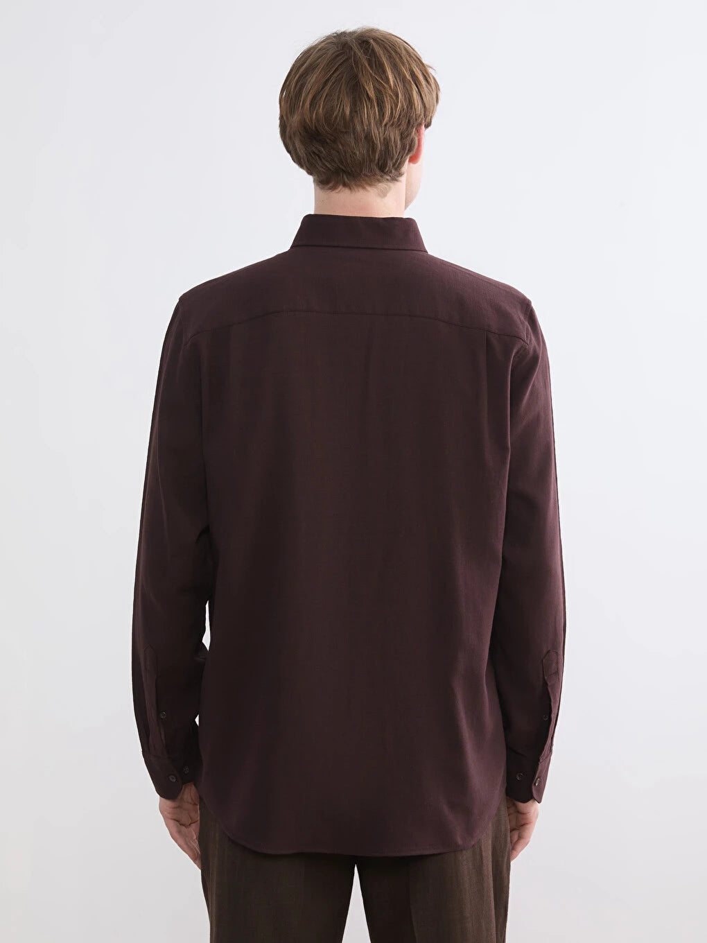 SOUTHBLUE Kahverengi Regular Fit Armürlü Erkek Gömlek