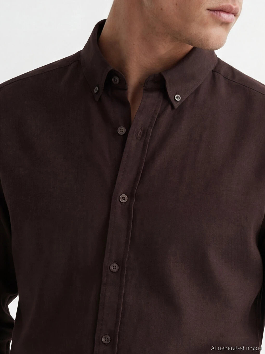 SOUTHBLUE Kahverengi Regular Fit Armürlü Erkek Gömlek
