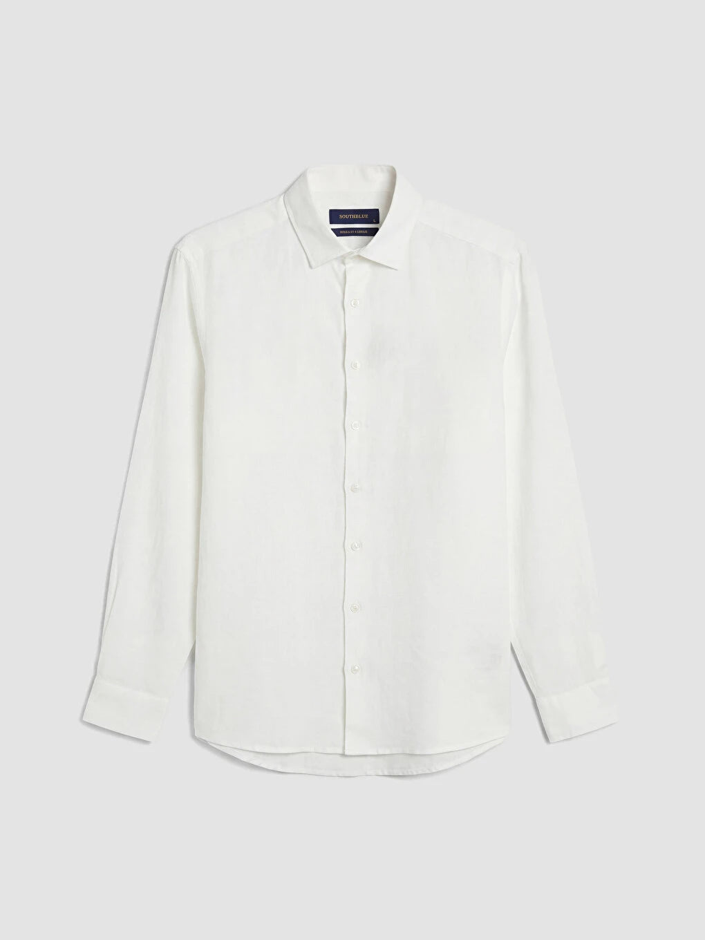 SOUTHBLUE Mavi Regular Fit %100 Keten Erkek Gömlek