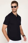 Erkek 3'lü Paket Siyah-Yeşil-Gri Slim Fit Dar Kesim Pamuklu Düz Pike Polo Yaka Tişört